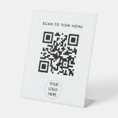 Modernes einfaches Scan QR Code Menü Sockelschild (Vorderseite)