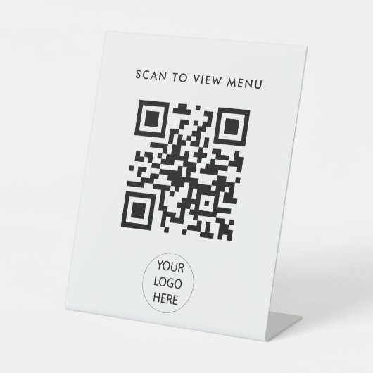 Modernes einfaches Scan QR Code Menü Sockelschild (Vorderseite)