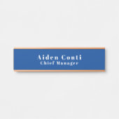 Modernes, einfaches Schlichtes Deep Blue Minimalis Türschild (Vorderseite )