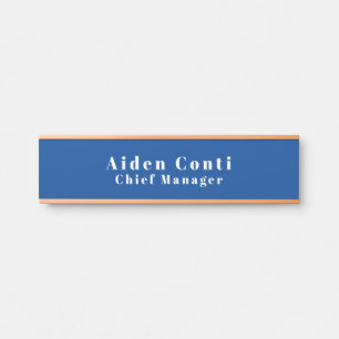 Modernes, einfaches Schlichtes Deep Blue Minimalis Türschild