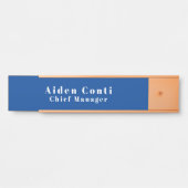 Modernes, einfaches Schlichtes Deep Blue Minimalis Türschild (Vorderseite )