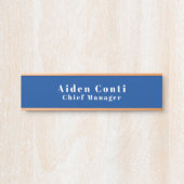 Modernes, einfaches Schlichtes Deep Blue Minimalis Türschild (Vorderseite )