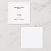 Modernes, einfaches Schlichtes Gold-Look Beruflich Quadratische Visitenkarte (Vorne/Hinten)