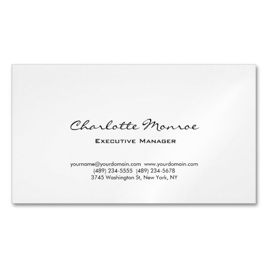 Modernes, einfaches Schlichtes Minimalistisches Be Magnetische Visitenkarte (Vorderseite)