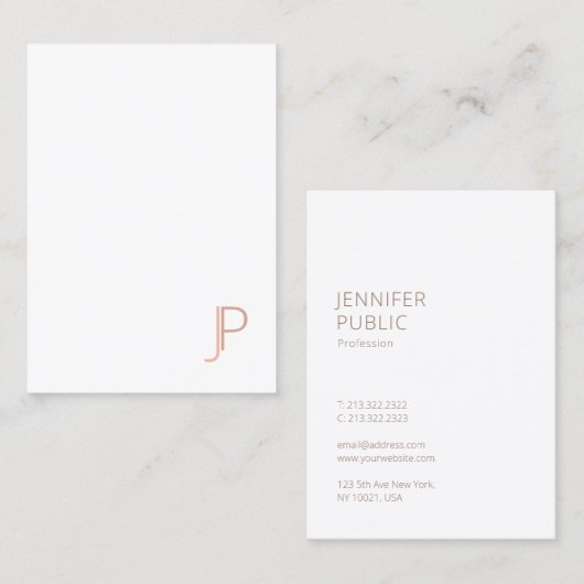 Modernes, einfaches, Schlichtes Monogramm Beruflic Visitenkarte (Vorne/Hinten)