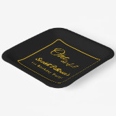 Modernes, einfaches Schwarz-Gold-Elegant 1. Geburt Pappteller (Gewinkelt)