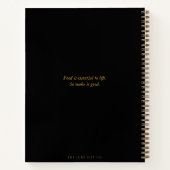 Modernes einfaches Schwarz-Gold Monogramm Rezept Notizblock (Rückseite)