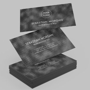 Modernes, einfaches Schwarz Minimalistisch texturi Visitenkarte