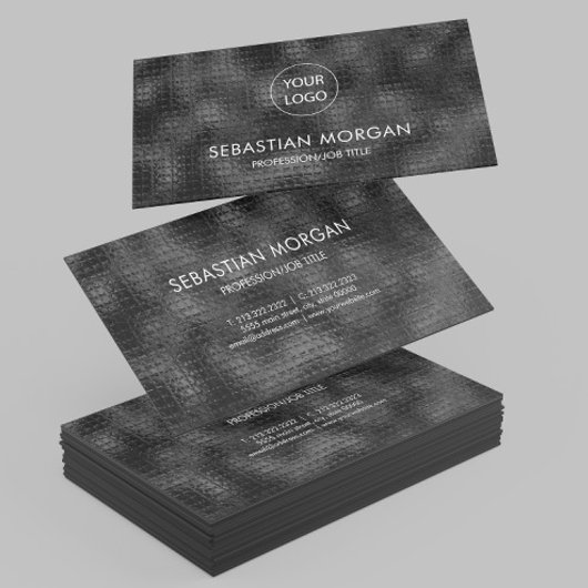 Modernes, einfaches Schwarz Minimalistisch texturi Visitenkarte