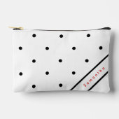 Modernes, einfaches Schwarz-Polka-Dot-Muster Zubehörtasche (Vorderseite)