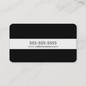 Modernes, einfaches Schwarz Telefonnummerkarte (Rückseite)
