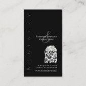 Modernes, einfaches Schwarz und Weiß - Heiratsregi Visitenkarte (Vorderseite)