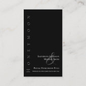 Modernes, einfaches Schwarz und Weiß - Heiratsregi Visitenkarte (Rückseite)