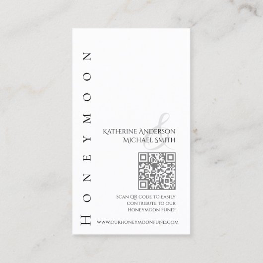 Modernes, einfaches Schwarz und Weiß - Heiratsregi Visitenkarte (Rückseite)