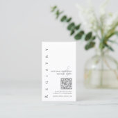 Modernes, einfaches Schwarz und Weiß - Heiratsregi Visitenkarte (Stehend Vorderseite)