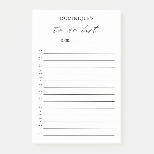 Modernes, einfaches Schwarz-Weiß-Design Post-it Klebezettel (Vorderseite)