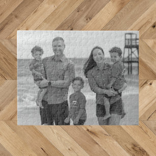 Modernes, einfaches Schwarz-Weiß-Foto Puzzle