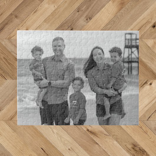 Modernes, einfaches Schwarz-Weiß-Foto Puzzle