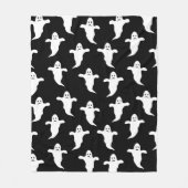 Modernes, einfaches Schwarz-Weiß-GeisterHalloween Fleecedecke (Vorderseite)