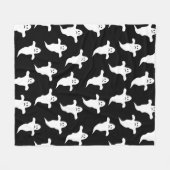 Modernes, einfaches Schwarz-Weiß-GeisterHalloween Fleecedecke (Vorderseite (Horizontal))