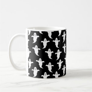 Modernes, einfaches Schwarz-Weiß-GeisterHalloween Kaffeetasse