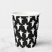 Modernes, einfaches Schwarz-Weiß-GeisterHalloween Pappbecher (Vorderseite)