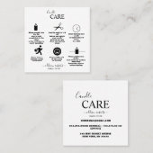 Modernes einfaches Schwarz-Weiß-Geschäft Quadratische Visitenkarte (Vorne/Hinten)