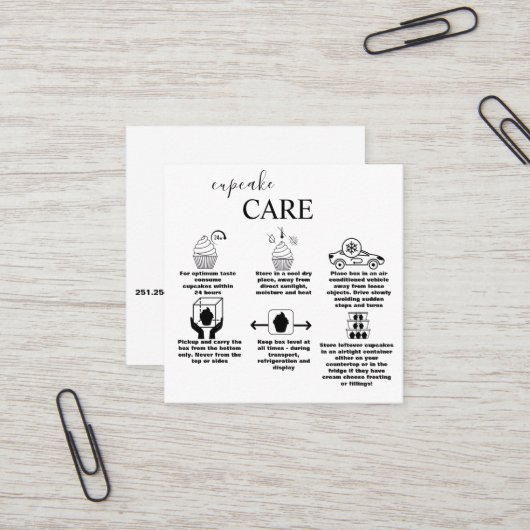 Modernes einfaches Schwarz-Weiß-Geschäft Quadratische Visitenkarte (Vorderseite/Rückseite Beispiel)