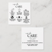 Modernes einfaches Schwarz-Weiß-Geschäft Quadratische Visitenkarte (Vorne/Hinten)