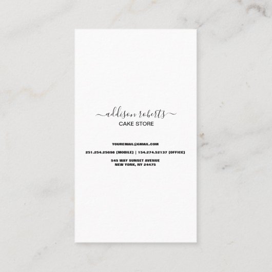 Modernes einfaches Schwarz-Weiß-Geschäft Visitenkarte (Rückseite)