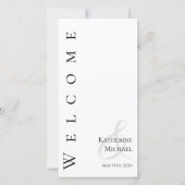 Modernes einfaches Schwarz-Weiß-Hochzeitsprogramm (Vorderseite)