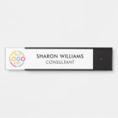 Modernes, einfaches Schwarz-Weiß-Logo Türschild (Vorderseite )