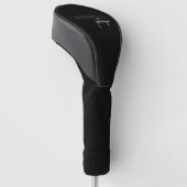 Modernes einfaches Schwarz-Weiß-Minimal-Skript Golf Headcover (angewinkelt)