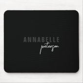 Modernes einfaches Schwarz-Weiß-Minimal-Skript Mousepad (Vorne)