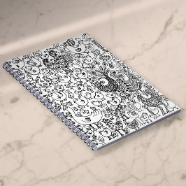 Modernes einfaches Schwarz-Weiß-Muster Notizblock