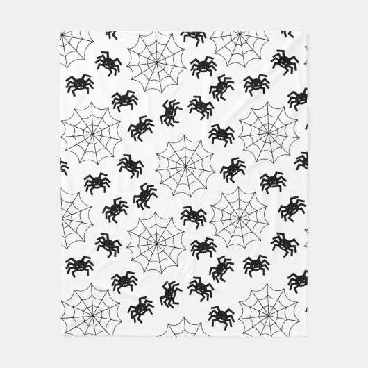 Modernes, einfaches Schwarz-Weiß-Spione Halloween Fleecedecke (Vorderseite)