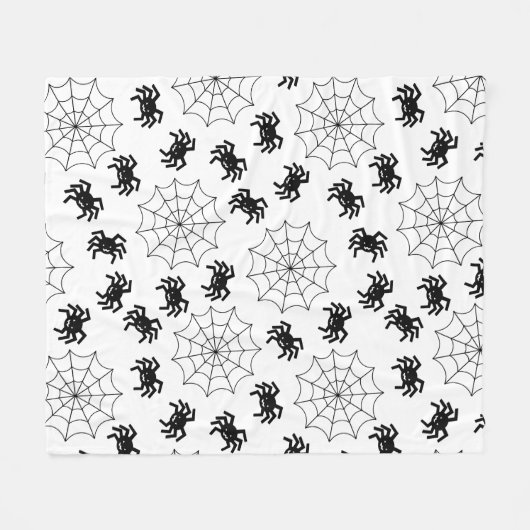 Modernes, einfaches Schwarz-Weiß-Spione Halloween Fleecedecke (Vorderseite (Horizontal))