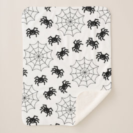 Modernes, einfaches Schwarz-Weiß-Spione Halloween Sherpadecke