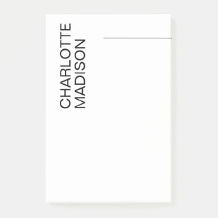 Modernes Einfaches Schwarz Weiß Trendiges Minimali Post-it Klebezettel