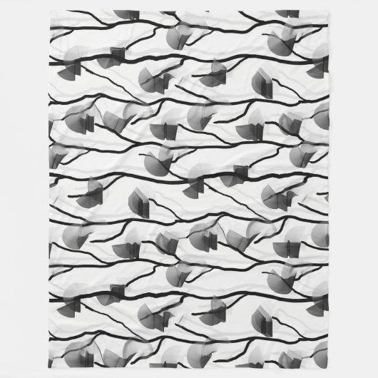 Modernes, einfaches Schwarz-weißes Abstraktes Wein Fleecedecke (Vorderseite)