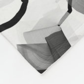 Modernes, einfaches Schwarz-weißes Abstraktes Wein Fleecedecke (Ecke)