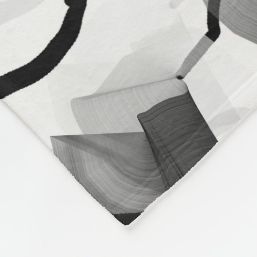 Modernes, einfaches Schwarz-weißes Abstraktes Wein Fleecedecke (Ecke)