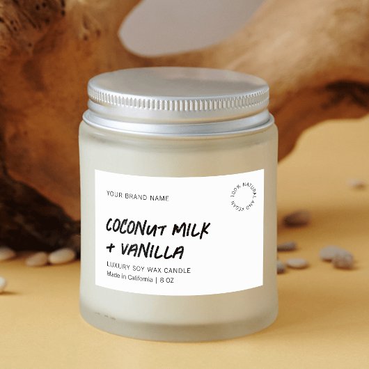 Modernes, einfaches, Schwarz-weißes, wassersichere Lebensmitteletikett