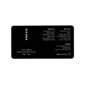 Modernes, einfaches Schwarzes 1 oz 30 ml Kosmetisc Adressaufkleber (Vorne)