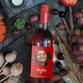 Modernes, einfaches Schwarzes Glück in der Liebe K Weinetikett