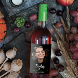 Modernes, einfaches Schwarzes Glück in der Liebe K Weinetikett