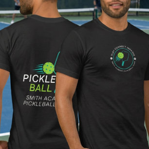 Modernes einfaches schwarzes grünes Pickleball-Spo T-Shirt