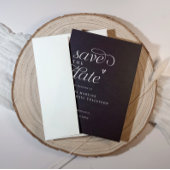 Modernes, einfaches Schwarzes Hochzeitsherz Save The Date