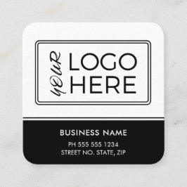 Modernes einfaches schwarzes QR-Code-Logo Quadratische Visitenkarte