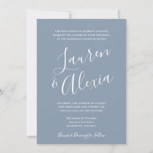 Modernes, einfaches Script Calligraphy Foto Weddin Einladung